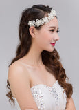 Bridal Wedding Crystal Pearl Flower Headband Hair Comb for Women