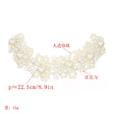 Bridal Wedding Crystal Pearl Flower Headband Hair Comb for Women