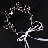 Bridal Wedding Flower Headband Hair Vine Pearl Crystal Hair Jewelry