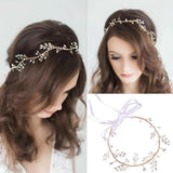 Bridal Wedding Flower Headband Hair Vine Pearl Crystal Hair Jewelry