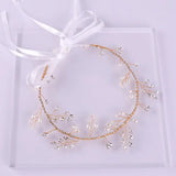 Bridal Wedding Flower Headband Hair Vine Pearl Crystal Hair Jewelry