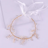 Bridal Wedding Flower Headband Hair Vine Pearl Crystal Hair Jewelry