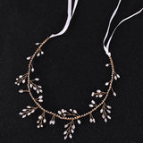 Bridal Wedding Flower Headband Hair Vine Pearl Crystal Hair Jewelry