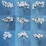 Ceramic Flower Hair Combs Clips for Women Bride Headpiece