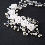 Crystal Pearl Flower Bridal Wedding Hair Accessories Headband