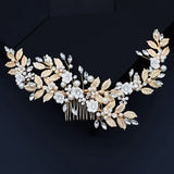 Crystal Flower Pearl Hair Comb Clips Bridal Headpiece