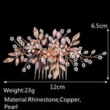 Crystal Flower Pearl Hair Comb Clips Bridal Headpiece
