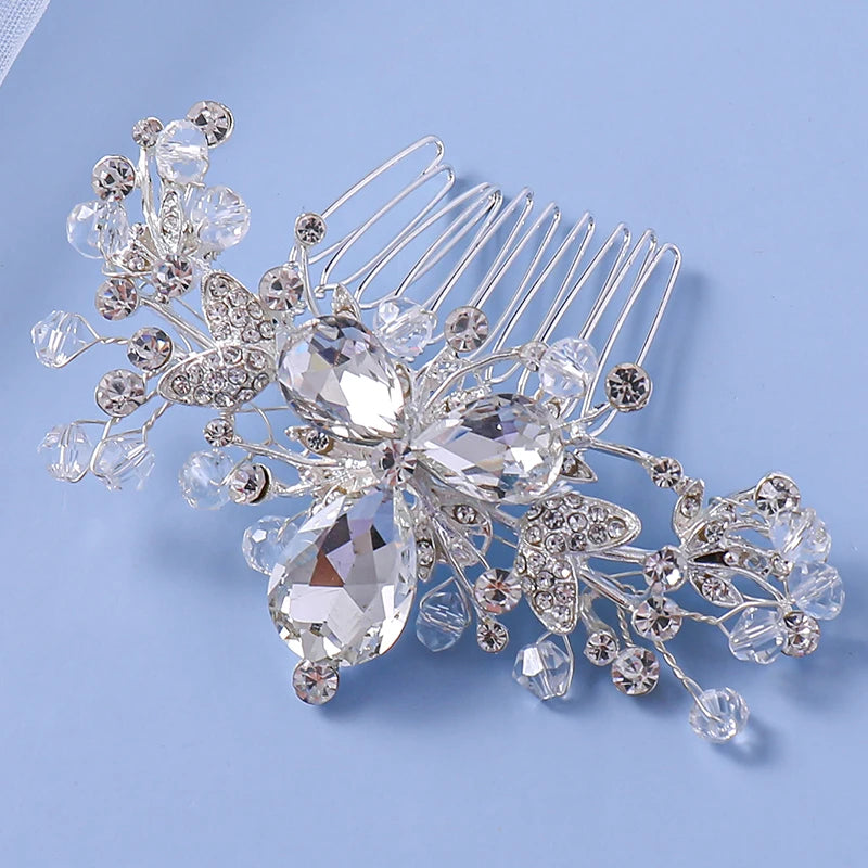 Crystal Hair Comb Clips Rhinestone Hair Jewelry Bride Headpiece