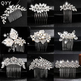 Crystal Hair Comb Clips Rhinestone Hair Jewelry Bridal Headpiece