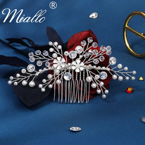 Crystal Flower Hair Combs Clips for Bridal Wedding