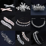 CZ Hair Comb Clips Jewelry for Women Headband Bride Prom