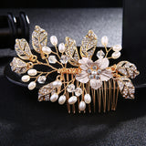 Bridal Wedding Hair Accessories Crystal Flower Hair Comb Clips