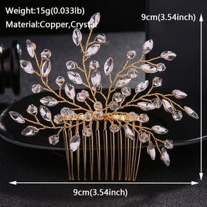 Bridal Wedding Hair Accessories Crystal Flower Hair Comb Clips