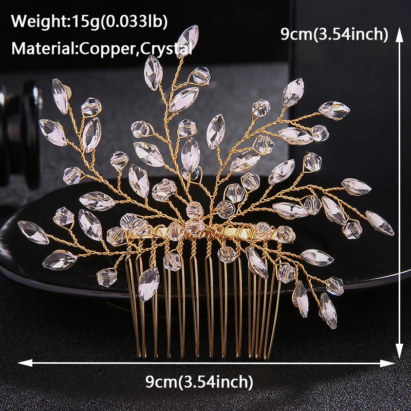 Bridal Wedding Hair Accessories Crystal Flower Hair Comb Clips