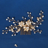 Bridal Wedding Hair Accessories Crystal Flower Hair Comb Clips