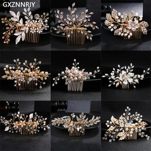 Bridal Wedding Hair Accessories Crystal Flower Hair Comb Clips