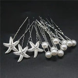 Bridal Rhinestone Hair Pins Forks Pearl Hairpins