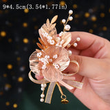 Bridal Wedding Hairband Pearl Corsage Wrist flower for Women