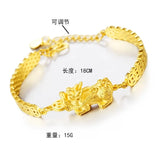 18K Copper Plated Pixiu Adjustable Bracelet Women Charm Bangle Dubai