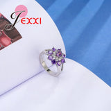 Purple Cubic Zirconia Sterling Silver Wedding Ring