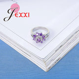 Purple Cubic Zirconia Sterling Silver Wedding Ring