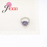 Purple Cubic Zirconia Sterling Silver Wedding Ring