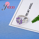 Purple Cubic Zirconia Sterling Silver Wedding Ring