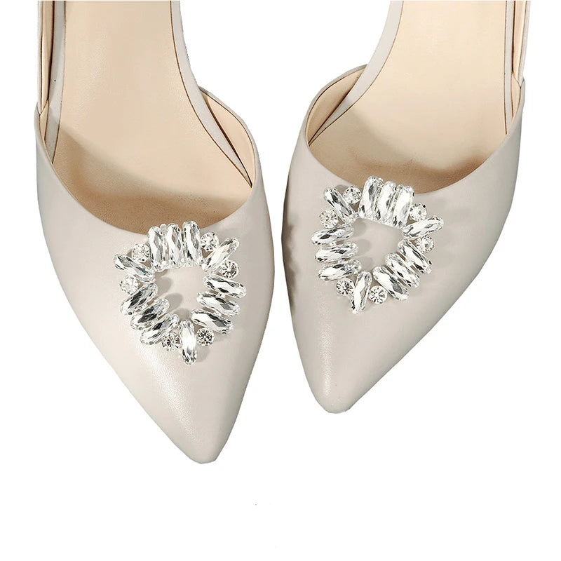 Crystal Silver Bridal Shoe Clips Women Accessories