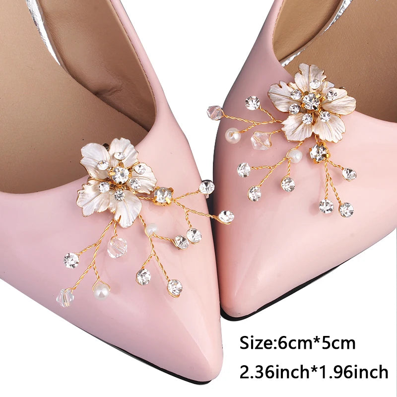 Crystal Silver Bridal Shoe Clips Women Accessories