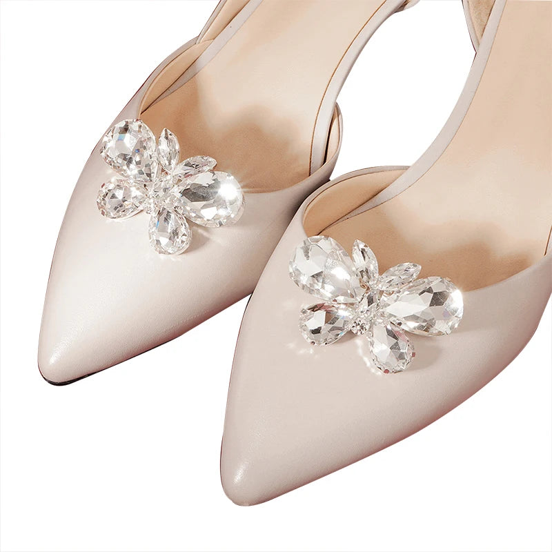 Crystal Silver Bridal Shoe Clips Women Accessories