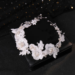 Bridal Hair with Flowers Crystal Wedding Headdress Pearl Flower Hair