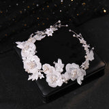 Bridal Hair with Flowers Crystal Wedding Headdress Pearl Flower Hair