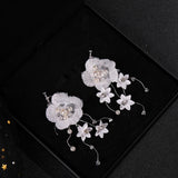 Bridal Hair with Flowers Crystal Wedding Headdress Pearl Flower Hair