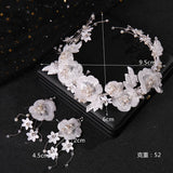 Bridal Hair with Flowers Crystal Wedding Headdress Pearl Flower Hair