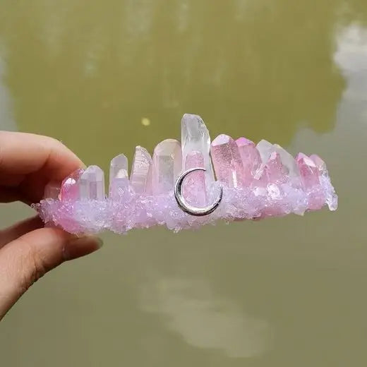 Crystal Crown Natural Quartz Raw Crystal Headband Wiccan Hair Accessories