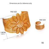 24K Dubai Bangles For Women African Ethiopian Bracelets With Ring