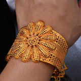 24K Dubai Bangles For Women African Ethiopian Bracelets With Ring