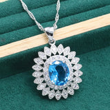 Bride 925 Silver Pendant Necklace Wedding Jewelry