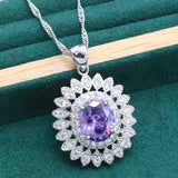 Bride 925 Silver Pendant Necklace Wedding Jewelry