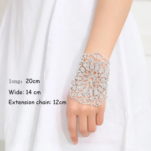 Bride Bracelet Arm Chain Jewelry Rhinestone Crystal Lady Flower Bracelet