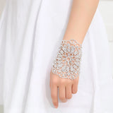 Bride Bracelet Arm Chain Jewelry Rhinestone Crystal Lady Flower Bracelet