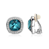 Top Crystal Clip Earrings Silver CZ Vintage Jewelry