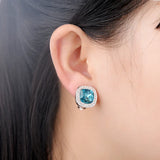 Top Crystal Clip Earrings Silver CZ Vintage Jewelry