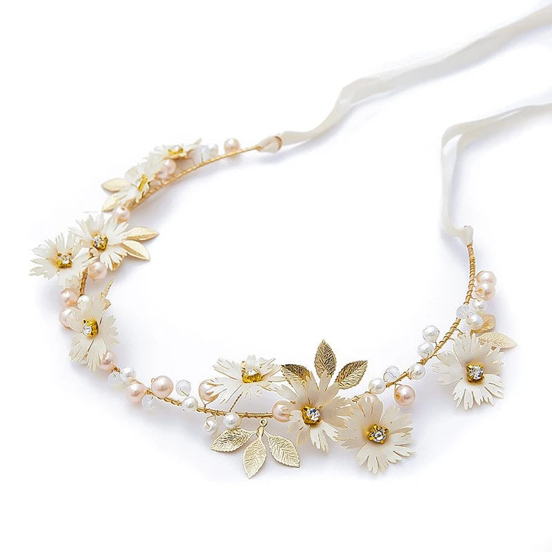 Bride Flower Crown Garland Headdress Hairband Weddings Hair Accessories