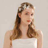 Bridal Flower Headband Tiara Ribbon Wedding Hair Jewelry