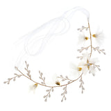 Bridal Flower Headband Tiara Ribbon Wedding Hair Jewelry