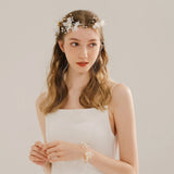 Bridal Flower Headband Tiara Ribbon Wedding Hair Jewelry