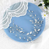 Golden Leaf Bridal Hair Band Wedding Crystal Pearl Hairpin Set