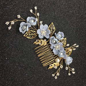 Bride Hair Accessories Hair Comb Pearl Flower Alloy Bride Wedding Headdress