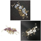 Bride Hair Accessories Hair Comb Pearl Flower Alloy Bride Wedding Headdress